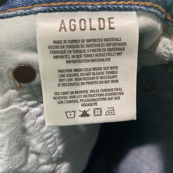 Agolde 90's Pinch Waist Short High Rise Straight Leg in Marquee Size 23 - Picture 10 of 12